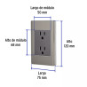 ‣ Placa acero inox Lisboa dúplex 3 módulos... | Volteck