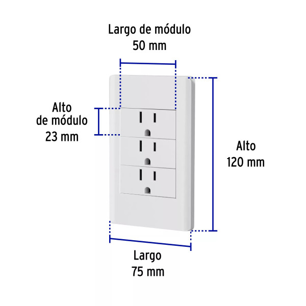‣ Placa armada 3 contactos Lisboa | Volteck