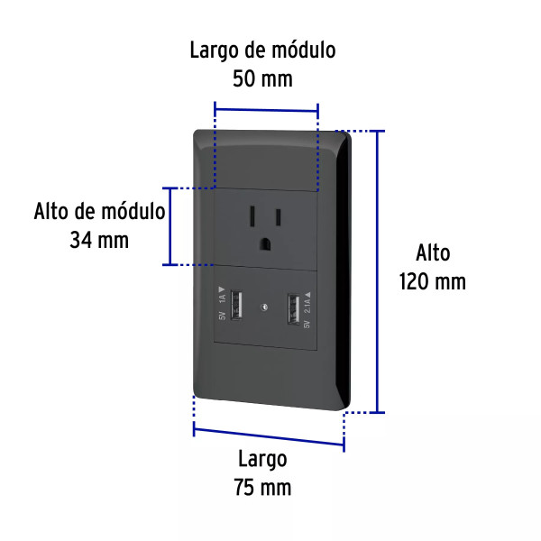 ‣ Placa armada Lisboa USB negra... | Volteck