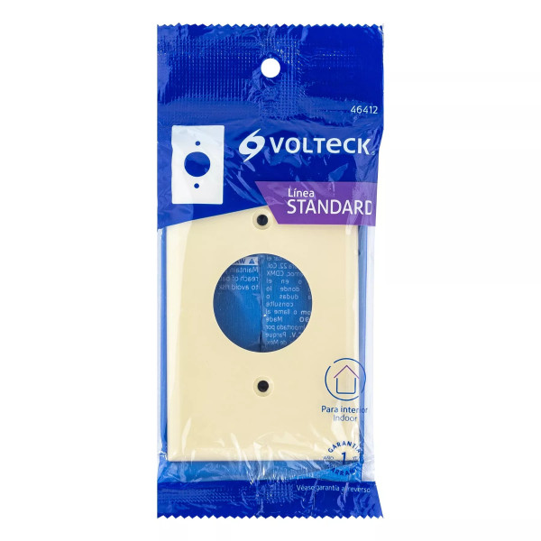 ‣ Placa de ABS para contacto redondo, Standa... | Volteck
