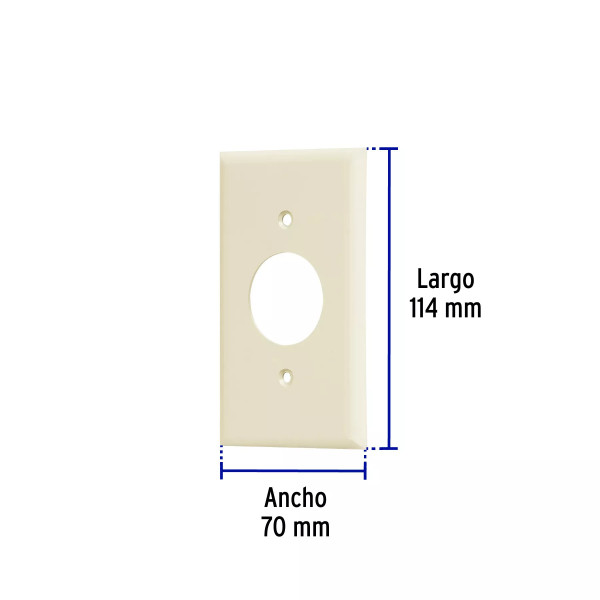 ‣ Placa de ABS para contacto redondo, Standa... | Volteck