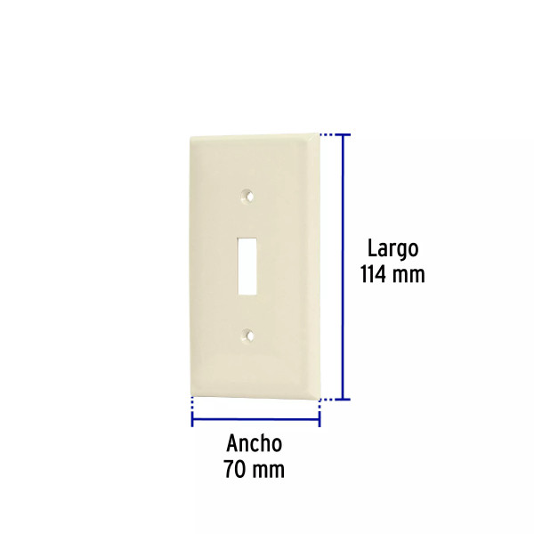 ‣ Placa ABS interruptor vertical, Standard... | Volteck