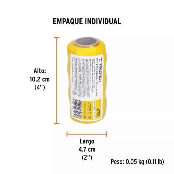 Carrete Con 65 M De Hilo Para Albañil Amarillo, Truper | Ferreterias Ferretodo Guatemala
