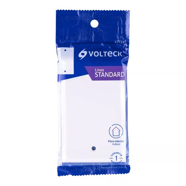 ‣ Placa de ABS ciega Standard blanca | Volteck
