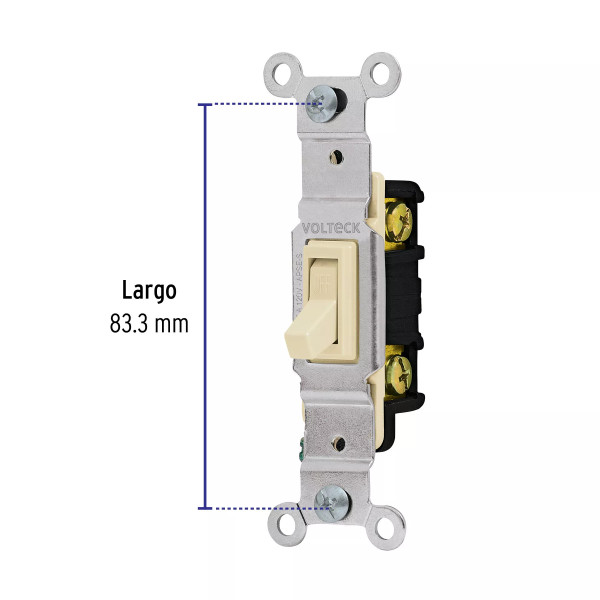 ‣ Interruptor vertical de palanca Standard marfil... | Volteck