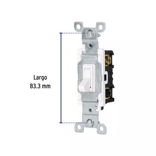 ‣ Interruptor de palanca Standard blanco... | Volteck