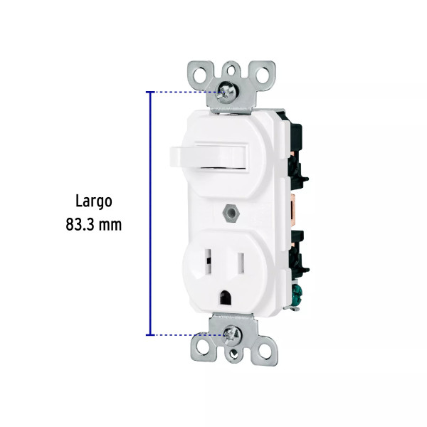 ‣ Interruptor de palanca Standard, blanco | Volteck