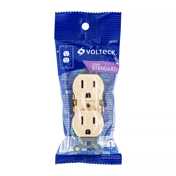 ‣ Contacto dúplex 2 polos, 3 hilos, marfil... | Volteck