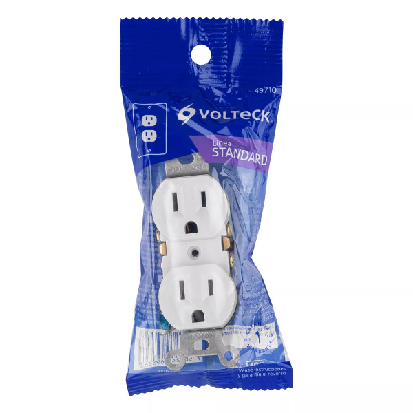 ‣ Contacto dúplex 2P 3H blanco Standard... | Volteck