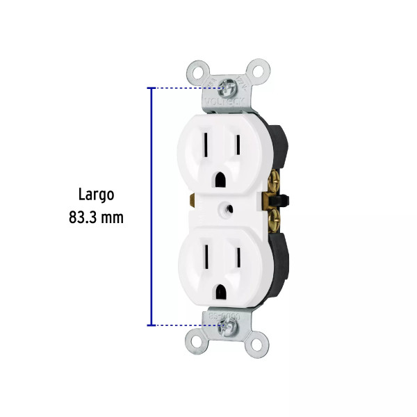 ‣ Contacto dúplex 2P 3H blanco Standard... | Volteck
