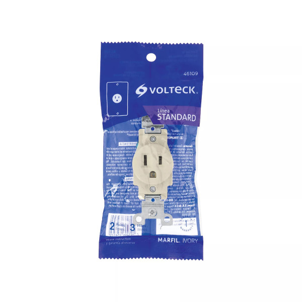 ‣ Contacto sencillo 2 polos 3 hilos marfil... | Volteck