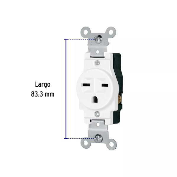 ‣ Contacto sencillo cara chino Standard blanco... | Volteck