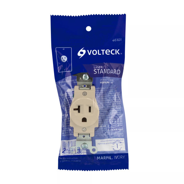 ‣ Contacto sencillo 2P 3H 20A Standard marfil | Volteck