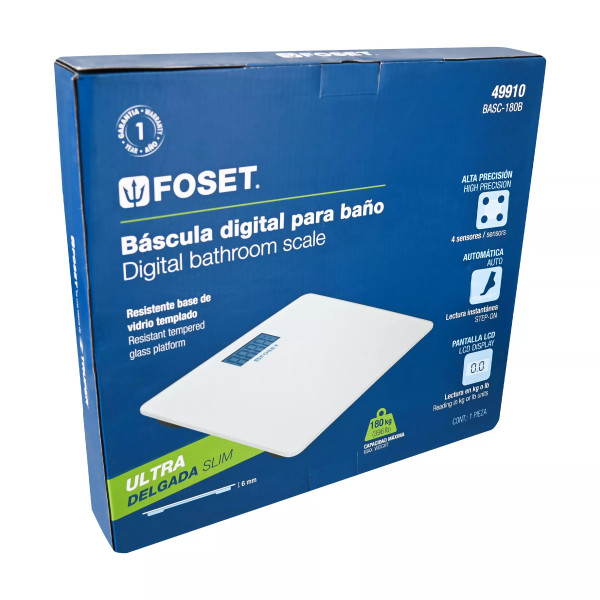 Báscula Digital Para Baño, Hasta 180 Kg, Foset | Básculas, Pesas y Similares