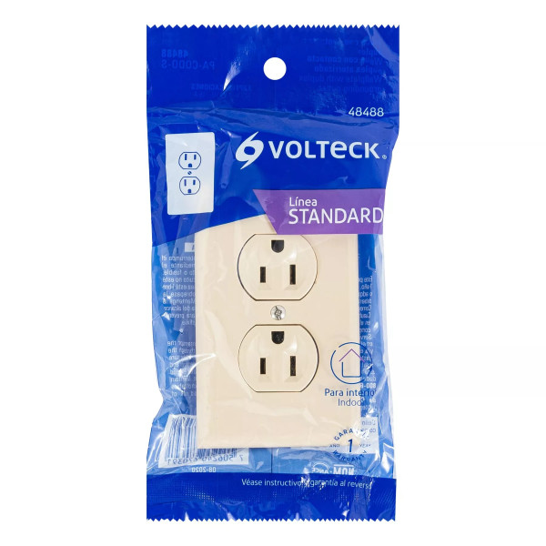 ‣ Placa armada 2 contactos polarizados... | Volteck