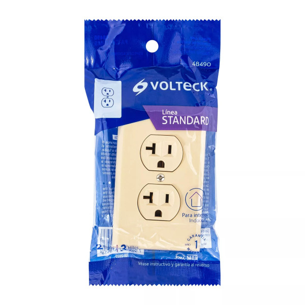 ‣ Placa armada contacto dúplex marfil... | Volteck