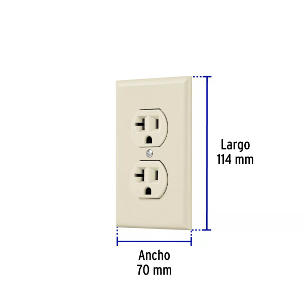 ‣ Placa armada contacto dúplex marfil... | Volteck