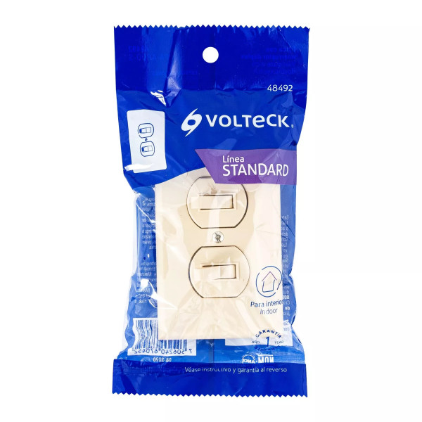 ‣ Placa 2 interruptores línea Standard | Volteck