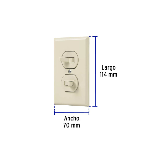 ‣ Placa 2 interruptores línea Standard | Volteck