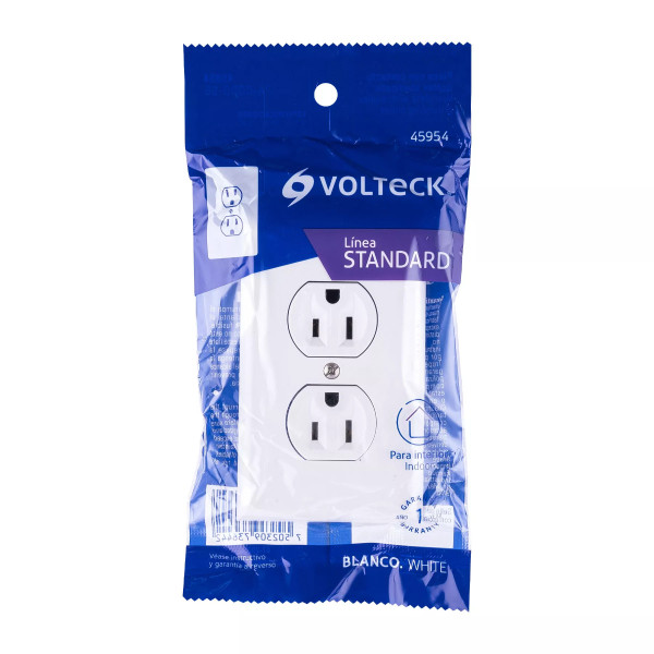 ‣ Placa 2 contactos polari... Standard, blanco | Volteck