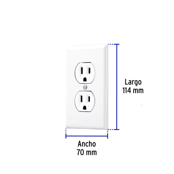 ‣ Placa 2 contactos polari... Standard, blanco | Volteck
