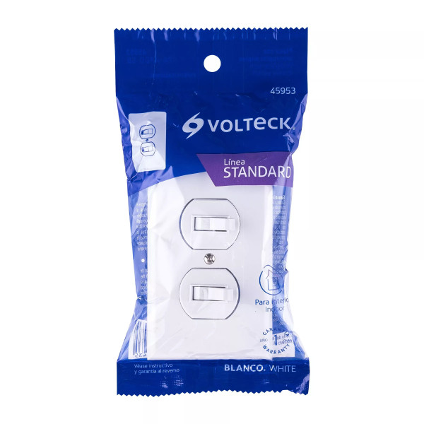 ‣ Placa 2 Interruptores Standard Blanc... | Volteck