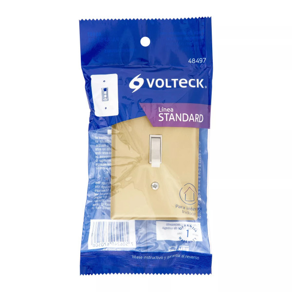 ‣ Placa interruptor sencillo, línea Standard... | Volteck