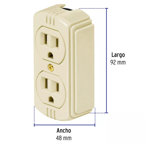 ‣ Contacto dúplex 2 polos+tierra a granel | Volteck