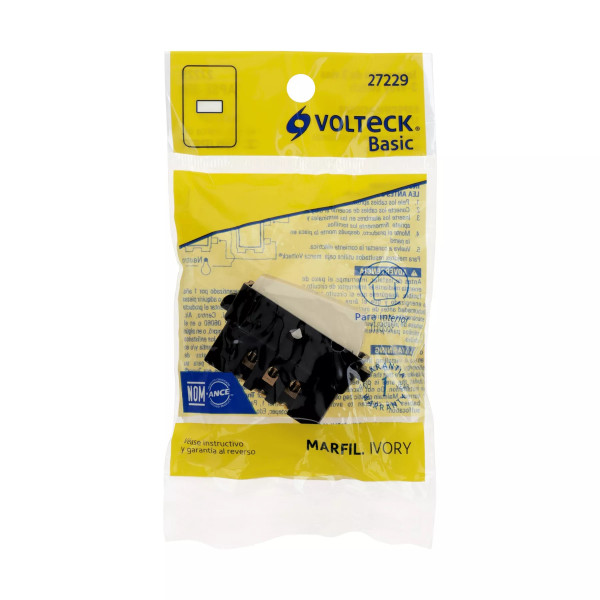 ‣ Interruptor 3 vías marfil Volteck Basic | Volteck