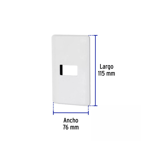 ‣ Placa 1 módulo línea Basic blanca | Volteck