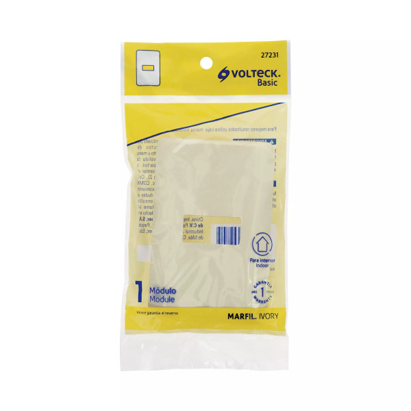 ‣ Placa 1 módulo marfil, Volteck Basic... | Volteck