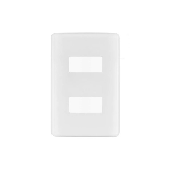 ‣ Placa 2 módulos ABS Basic blanca... | Volteck