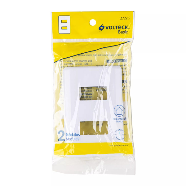 ‣ Placa 2 módulos ABS Basic blanca... | Volteck