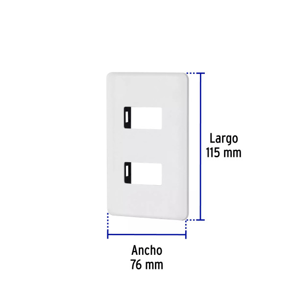 ‣ Placa 2 módulos ABS Basic blanca... | Volteck