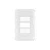‣ Placa 3 módulos ABS línea Basic blanca | Volteck