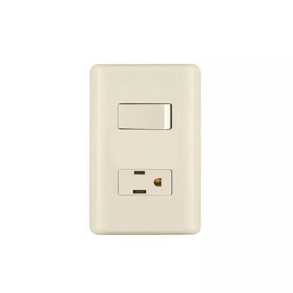 ‣ Placa armada interruptor y contacto, marfil... | Volteck