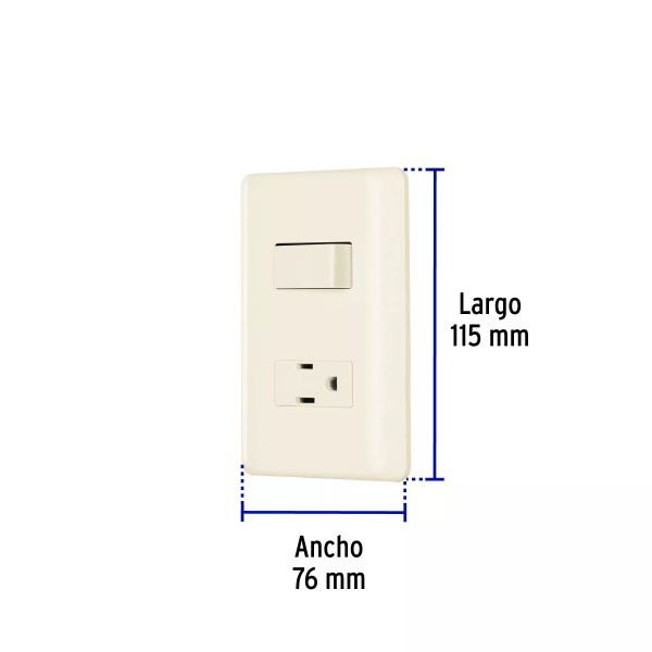 ‣ Placa armada interruptor y contacto, marfil... | Volteck