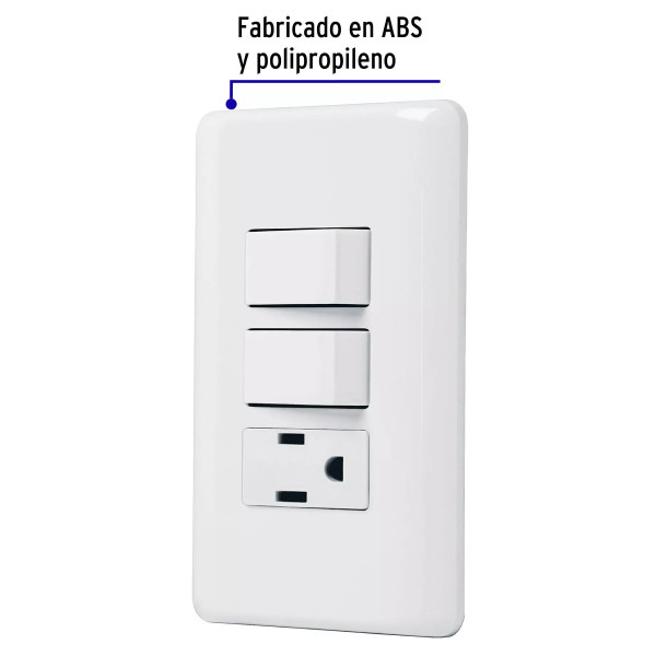 ‣ Placa con contacto e interruptores, Basic | Volteck