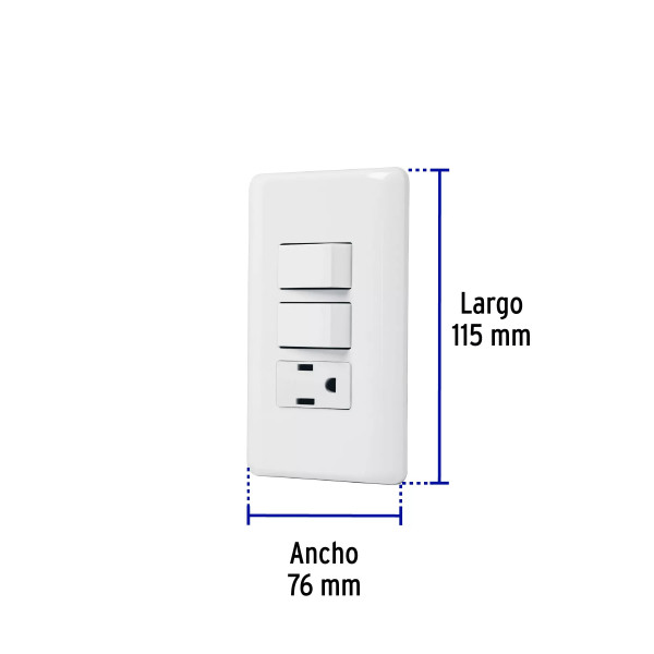 ‣ Placa con contacto e interruptores, Basic | Volteck