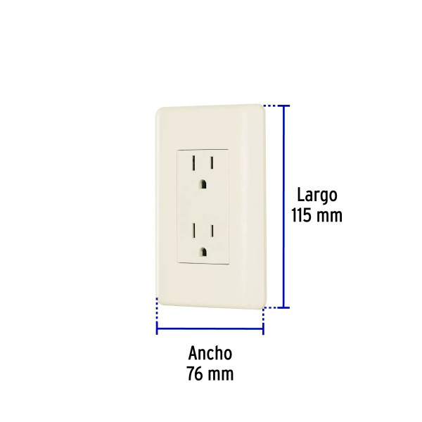 ‣ Contacto dúplex aterrizado, marfil, Volteck... | Volteck