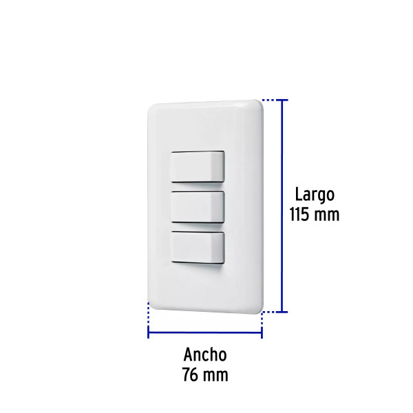‣ Placa con 3 interruptores sencillos Volteck | Volteck