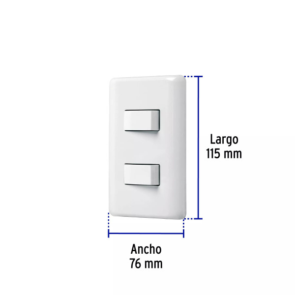 ‣ Placa armada 1 int. simple + 1 de 3 vías, Basic | Volteck
