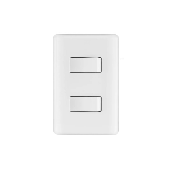 ‣ Placa 2 interruptores sencillos, Volteck Basic | Volteck
