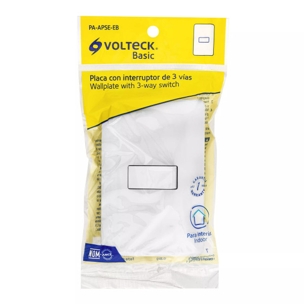 ‣ Placa 1 interruptor 3 vías, Volteck Basic | Volteck