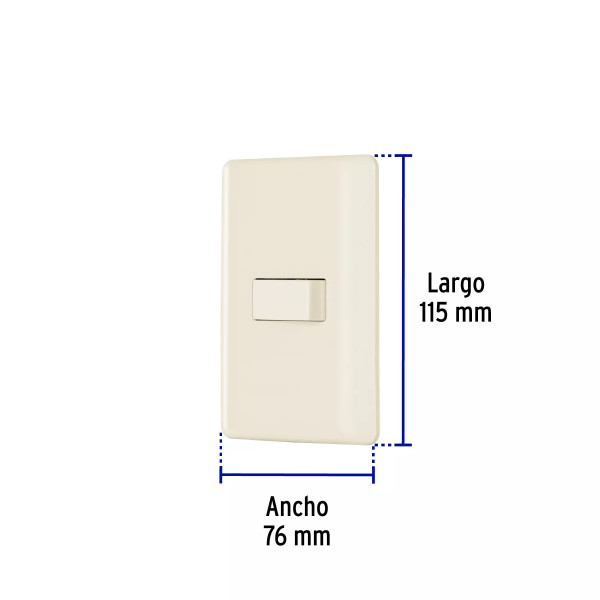 ‣ Placa 1 interruptor sencillo, marfil... | Volteck