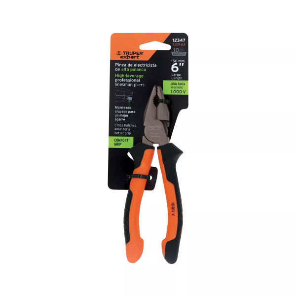 ‣ Pinza para electricista 6" alta palanca... | Truper Expert