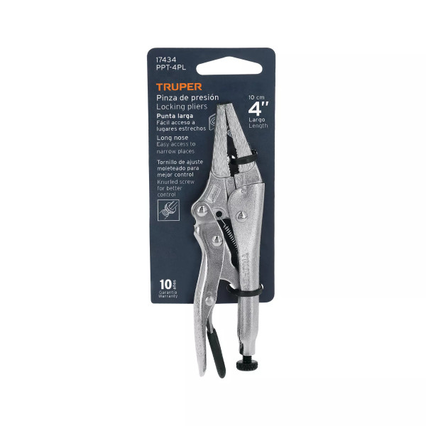 ‣ Pinza de presión 4", punta larga... | Truper