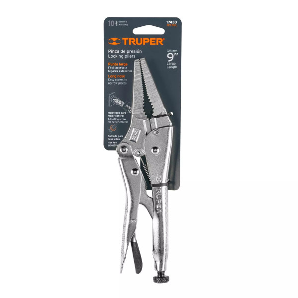 ‣ Pinza de presión 9", punta larga, Truper | Truper