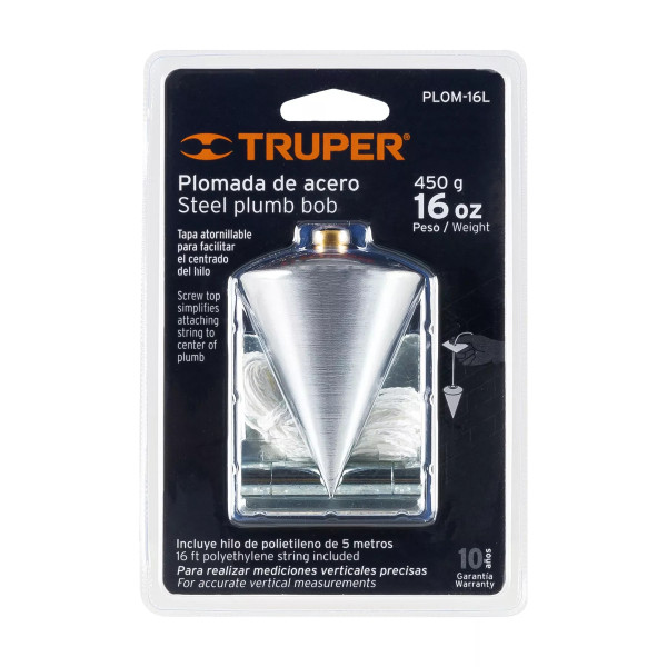 Plomada De Acero, 16 Oz, Truper | Ferreterias Ferretodo Guatemala