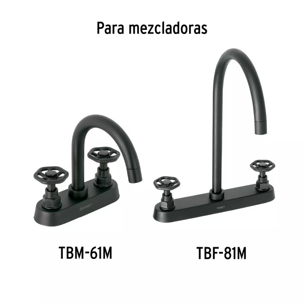 ‣ Juego de 2 manerales, volante, negro... | Foset